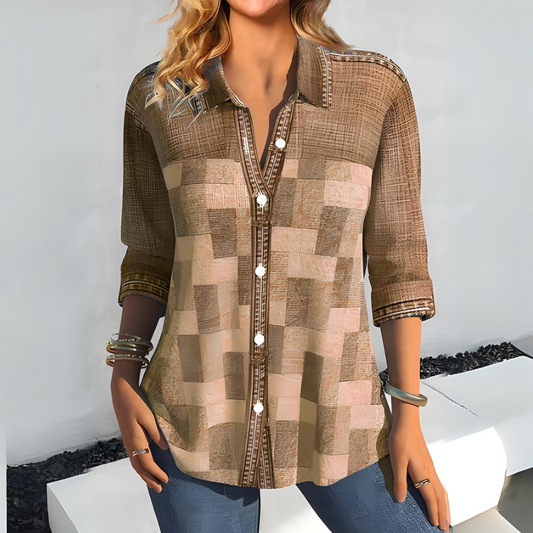 Sanya® | Casual geruite blouse