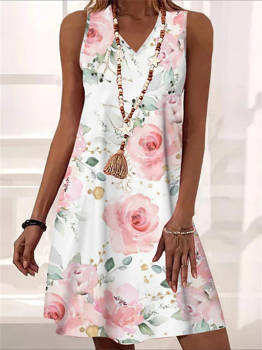Marrah® | Chique midi-jurk met rozenprint