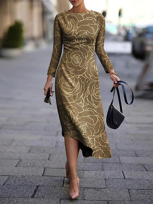 Kathi® | Asymmetrisch gesneden stijlvolle jurk in een slanke pasvorm